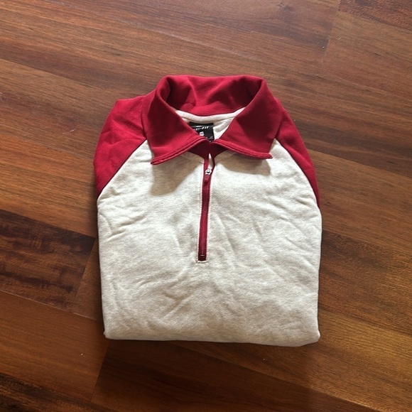 Nike XS Colorblock Gray/Pink/Red Pull Over Sweatshirt - Picture 7 of 7
